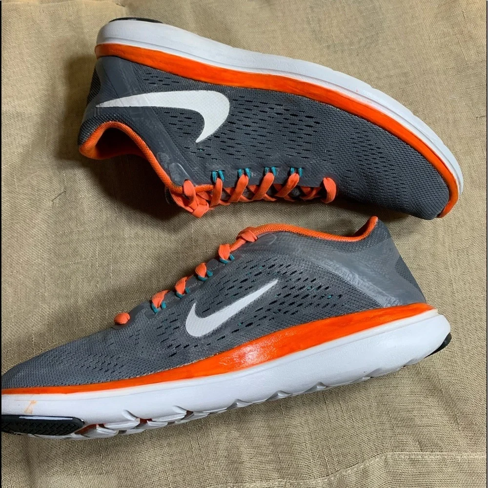 Nike Flex 2016 'Grey Bright Mango' Sneakers